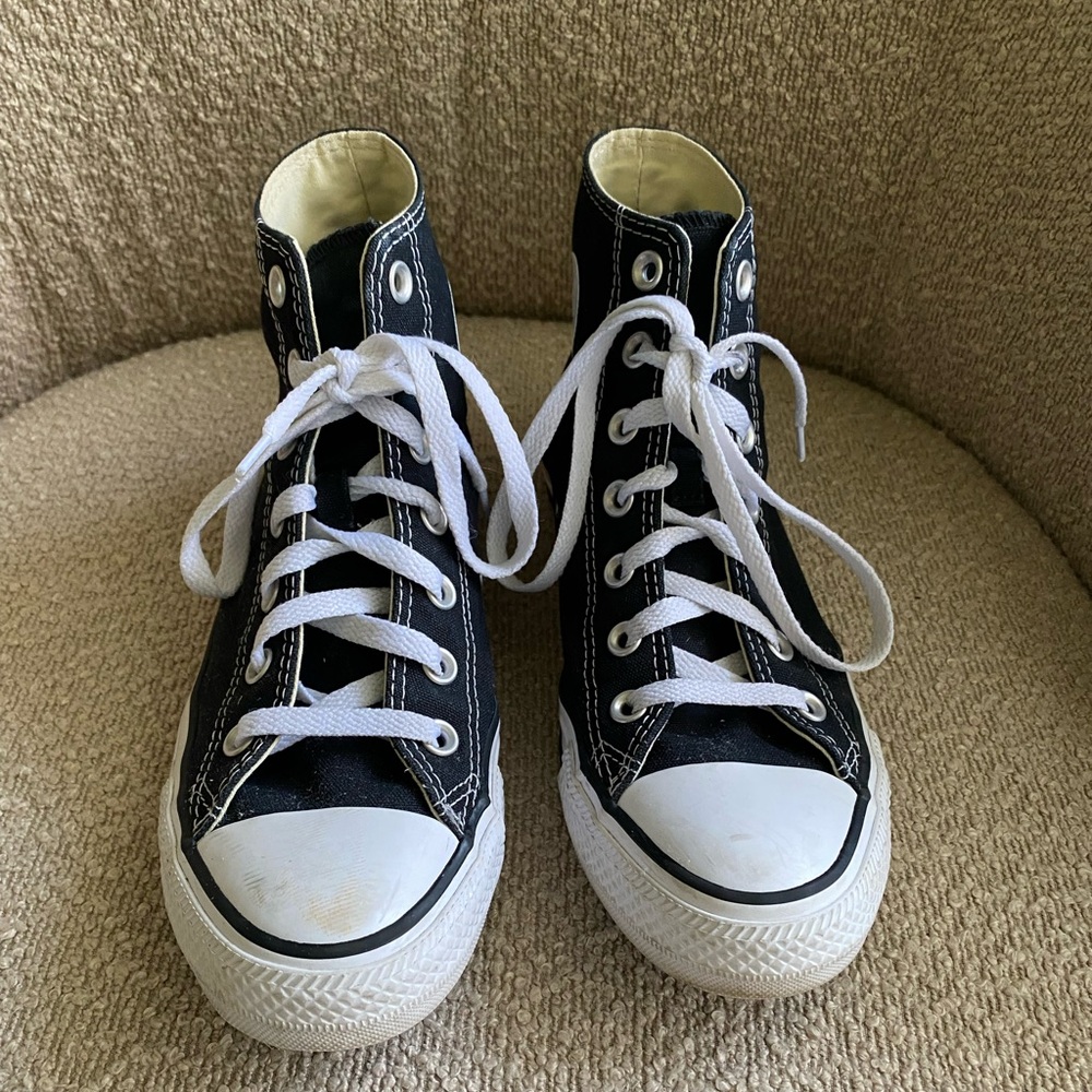 Women’s High-Top Black and White Converse